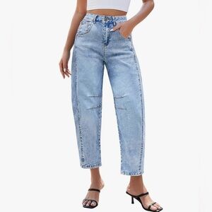 ✨NWOT - Barrel Jeans for Women High Waisted Cropped Wide Leg Trendy Baggy